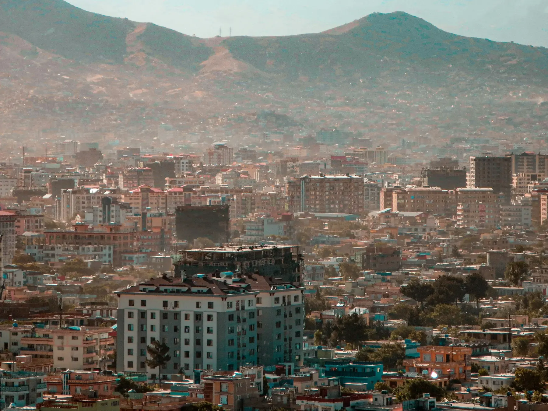 Kabul city blocks showing mixed-use development around the site